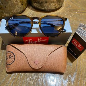 NWT  Ray Ban Erika Havana Dark Blue Sunglasses